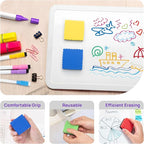 JEFURE 48 Pcs Mini Dry Erase Erasers, Magnetic Whiteboard Eraser, Magnetic Erasers for Dry Erase Board, Dry Marker Eraser, White Board Dry Erase for Whiteboard, Teacher, Home and Office (4 Color)
