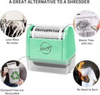 Miseyo Wide Identity Theft Protection Roller Stamp Set - Mint Green (3 Refill Ink Included)