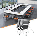 Conference Table,55.1''Folding Conference Room Table for 4-12 People,Mobile Flip Top MeetingTraining Table with Different Coulor and Styles for Offices, Classrooms,Meeting Room (8, 47.2''C)