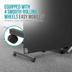 Steel-AID 50-inch Rolling Privacy Room Divider - Freestanding Office Wall Partition with Non See-Through Blackout Screen - Sturdy & Durable Iron Frame - Rolling Wheels - Black, White, Gray & Blue