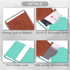 DMFLY Business Card Holder for Women and Men - Magnetic Shut Case for Purse, Green-bm