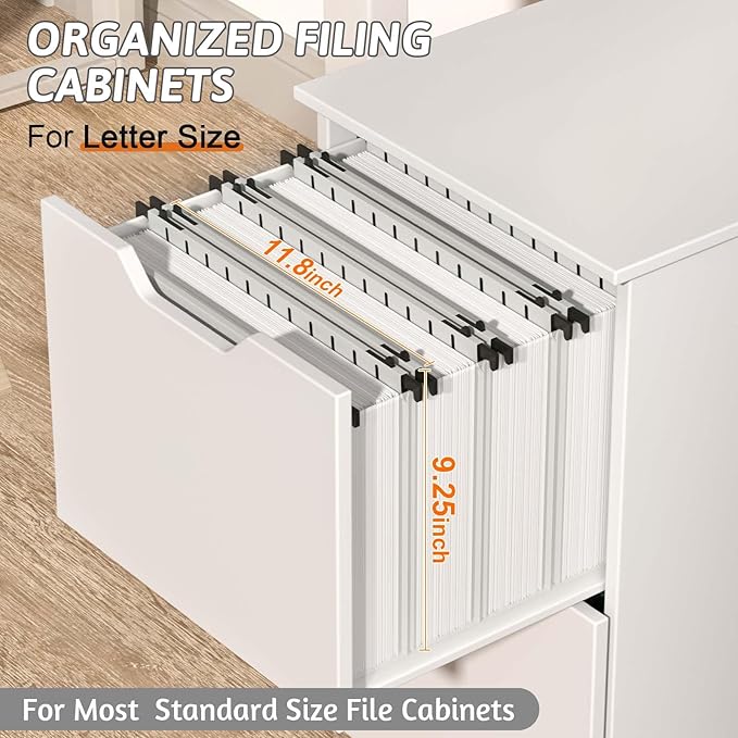 Nordun Extra Capacity Plastic Hanging File Folder Letter Size,12 Pack Reinforced Hang Folders with Heavy Duty 2 Inch Expansion,Durable Hanging Organizer Designed for Bulky Files(Grey)