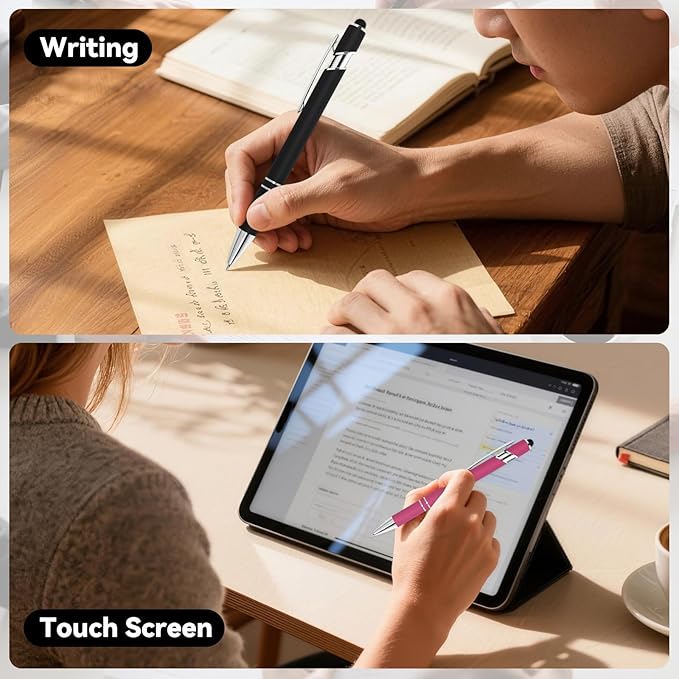 WYPAS Bulk Custom Pens - Personalized with Name, Engraved Text/Logo - Stylus Tip, Black Ink - Options for Corporate Gatherings, Events & Promotions (Blue)
