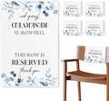 ChissNook Reserved Seating Chair Signs, This Row Is Reserved Pew Cloths Seating Placeholder for Church Pews, Wedding Decorations for Reception Parties Celebrations Event Meetings (Dusty Blue, 4 PCS)