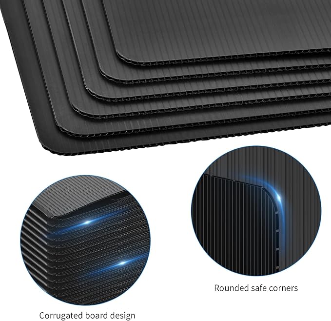 2 Pack Black Desk Dividers for Students, Privacy Shields Folder for Students, Durable & Waterproof Plastic Study Board, Classroom Teacher Supplies Test Divider, Includes Extra Labels