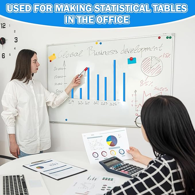 AmazingSpark Magnetic Tape Roll Thin Strips, 0.39 Inch x 33 Feet Magnetic Board Dividers Whiteboard Graphic Decorative Tape Marking Line for Classroom Office Art Accessories(Blue)