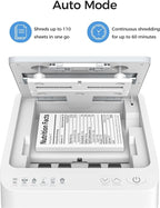 110-Sheet Micro-Cut Paper Shredder Auto Feed Shredders P-4 High Security for Home Office 6.8 Gallon Bin with Casters