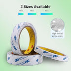 Double Sided Tape 9448A 3/4" x 33Ft Pack of 2 Made of 3M Super Sticky Adhesive Tape Ultra Thin Translucent Tissue Tape for Laptop Cell Phone Repairs Arts Crafts