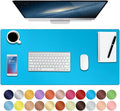 Boutilon Leather Desk Pad Protector,Non-Slip Mouse Pad,Laptop Desk Pad,Office Mouse Mat,Waterproof Leather Desk Blotter,Desk Writing Pad for Office and Home (M-Blue,30"x14")