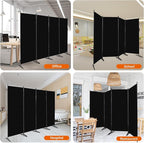 Room Divider 6FT Folding Privacy Screens, 4 Panel Partition Room Dividers w/Freestanding Design, Portable Wall Divider for Room Separtation, Fabric Screen Panel for Home Office Bedroom Dorm