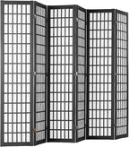 VEVOR Room Divider, 6 Panel Japanese Room Divider, Folding Privacy Screen Indoor, Portable Partition Dividers and Decoration Screens, for Room Separation, Home, Office, Restaurant & Bedroom (Black)