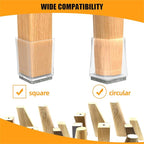 Clear Square Chair Leg Protector for Hardwood Floors, 16Pcs Silicone Furniture Legs Caps to Prevent Floor from Scratches and Reduce Noise, Easy to Move(1 1/4 Inch)