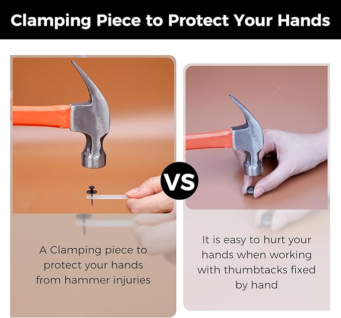 50 PCS Thumb Tacks for Wall Picture Hangers, Double Headed Picture Hanging Nails Kit, Push Pins Wall Hooks, Renter Friendly Decor Thumbtacks for Tapestry Frame Art Photos(Black &Gold)