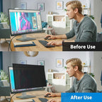2 Pack Computer Privacy Screen 24 Inch for 16:9 Widescreen Monitor, Removable Eye Protection Anti Glare Blue Light Computer Screen Privacy Shield, Anti Spy Screen Protector Film