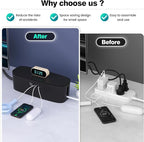Cable Management Box - Large Cord Organizer Box to Hide Power Strip & Under Desk, TV Computer Wires Cable Organizer Box with Baby Proofs, Desk Cord Organizer for Home/Office - Black