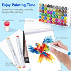 HOMSAILMO 80 color liquor base mark, double pointed (chisel and fine) permanent painting mark, suitable for adult coloring books, sketches, illustrations, with transparent box