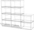 KOKOIN Magnetic Acrylic Clear Shoe Boxes – 360° Transparent Stackable Sneaker Storage & Organizer Box, Professional Shoe Display Case & Multipurpose Storage Bin for Closet (10pcs)