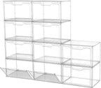 KOKOIN Magnetic Acrylic Clear Shoe Boxes – 360° Transparent Stackable Sneaker Storage & Organizer Box, Professional Shoe Display Case & Multipurpose Storage Bin for Closet (10pcs)