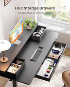 ErGear Electric Standing Desk with 4 Drawers, Height Adjustable Desk with Storage, C-Clamp Mount Compatible, Computer Home Office Table with Cable Management Tray