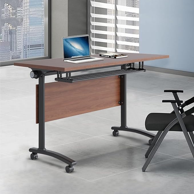 czxhaery Conference Room Table,Flip Top Conference Table The Folding Conference Table with Silent Wheels is Convenient and Fast,Mobile Training Table (4pack 140 * 60 * 75)