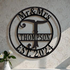 Custom Metal Signs | Personalized Monogram Name Sign | Outdoor Wall Art for Family Name | Custom Name Metal Sign, Last Name, Anniversary, Wedding Gifts for Women, Wife, Parents, couple (Design 6)