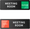 Meeting Room Office Door Sign Do Not Disturb,Versatile In-Use/Available Slider Sign for Business Home, Meeting Vacant Occupied Privacy Room Sign, Frosted Black 8" x 2.6"