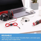 1,000 PCS 8 Inches Reusable Cable Ties | Adjustable Cord Wraps, Cable Straps | Hook & Loop Cord Organizer, Cable Management (100 PCS x 10 Packs)