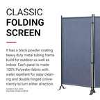 Proman Products - Galaxy Section Divider, Water Repellent Fabric Room Divider with Black Powder Coated Metal Frame for Indoors or Outdoors (Grey)