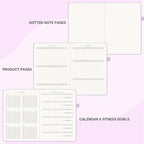 &And Per Se Fitness Workout Journal for Men & Women, Workout Log Book Planner with Daily Diet, Gym Exercise & Training Trackers - Undated, A5 Size, Leather Hardcover (Lavender)