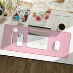 Reniteco Waterproof Large Gaming Mouse Pad with Durable Stitched Edges, Non-Slip Rubber Base, Grainy Jacquard Mouse Mat Desk Pad for Home Office Gaming, 31.5''x11.8''x0.12'', Pink