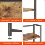 Desk Shelf with Drawer, 41.3" Desktop Organizer Shelf, Desk Hutch for Computer Monitor Max 32", 3 Tier Desktop Display Rack, Wooden Desk Top Bookshelf Storage Rack for Home Office Dorm, Rustic Brown