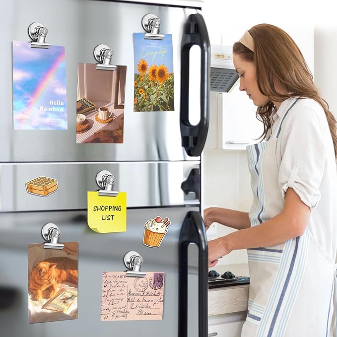 20 Pack Fridge Magnet Refrigerator Magnets, Strong Magnetic Clips, Heavy Duty Clip Magnets for Photo Displays, Whiteboard Magnets for Home, Office, Classroom