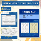2 Pack 800 Pcs Tardy Slip Book with Carbonless Duplicates Easy Removal Fold and Tear with 3.9 * 2.8inch (Tardy Slips) 2 Part Form Register Book for Student Late Arrival School Supplies Teacher
