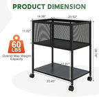 Sbanmao Rolling File Cart, Mobile File Cabinet with Wheels Hanging Files, Metal Hanging File Folder Cart File Organizer Fit Letter Size for Home Office, Black (Patent Pending)