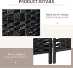 HOMCOM Room Divider, 6 Panel Folding Privacy Screen, 6FT Tall Portable Wicker Weave Partition Wall Divider for Bedroom, Home Office, Black