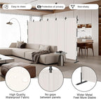 Kecreque 6 Panel Room Divider,6ft Folding Screen Portable Wall Partition Room Divider with 4 Metal Feet,Privacy Screen Indoor Doubles as a Cubicle Wall,Suitable for Bedroom Dressing Room Office