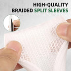 Split Wire Loom Tubing, Cable Protector Sleeve, Braided Cable Management for TV/Computer/Home Theater/Engine Bay, Cord Protectors from Pets No Chew (White, 1/2"-25ft)