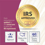 NextDayLabels - W-2 4-Up Employee Tax Forms, Instructions on Back" for 2025, for Laser/Inkjet Printer. Compatible with QuickBooks and Accounting Software ETC. (Box of 1000 Sheets)