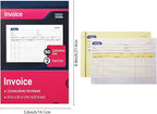 XKDOUS 5 Pack Invoice Receipt Book, 2-Part Carbonless, 5-9/16" x 8-7/16" Invoice Book for Small Business, 50 Sets per Book