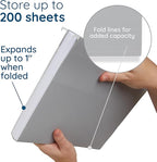 25 Blue Summit Supplies Grey Hanging File Folders Letter Size - Durable 11pt Paper, Hanging File Folders Gray, Plastic Tabs and Inserts Included, Perfect for Office Organization
