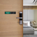 SmartSign Privacy Sign - Do Not Disturb/Please Knock and Enter Slider Door Sign for Home Office Restroom Conference Hotel Hospitals | 2.25" x 10" Plastic Black, Made in USA
