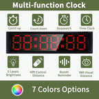Large LED Display Digital Race Timer Clock with Tripod,Battery,Remote Control,Function-Countdown/Up/Time Clock,for Sports Events, Races, Meetings, Presentations (Non-Waterproof +RGB)