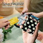 BWEGRHE Small Travel Wallets, Cute Dinosaurs Slim Minimalist Front Pocket Wallet with Wristlet, RFID Blocking PU Leather Credit Card Holder with ID Window Change Purse for Men Women