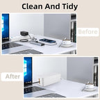 YaeCCC Cable Management Organizer Box Power Strips Hider Power Cords Hider for Desk, TV, Computer, USB Hub,Cords (Set of Three) White