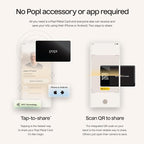 Popl Smart NFC Business Card - Sleek Modern Digital Business Card w/Instant App-Free Sharing - Customizable NFC Cards Compatible w/iPhone & Android (Metal Black)