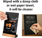 JDEA Desk Chalkboard Wood Sign Double-Sided Chalkboard with Wooden Base Decorative Chalkboards Message Blackboard (1 Pack 8.7x12)