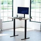 VIVO Electric 48 x 30 in Standing Desk, Memory Height Adjustment, 1B Series, Holds 220 lbs, One-Piece Reclaimed Wood Top, Black Frame, DESK-KIT-1B5P
