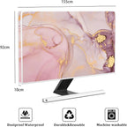 Baocicco Pink Gold Marble Waterproof Screen TV Cover 65 Inch Decorative Modern Television Cover for Home TV Screen Texture Dust Proof Monitor Covers for Television Screen LED LCD OLED TVs