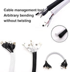 QCSIW 50ft – 1" Split Wire Loom Tubing Cable Sleeve – Braided Cord Protector for Power Cords, Audio Video Cables, USB, Automotive Wiring – Pet Chew Resistant, Flexible Wire Organizer – Black
