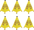 20 inch Wet Floor Sign 6 Pcs, Pop up Foldable Wet Safety Signs with Storage Tube Commercial Caution Safety Cone Pop up Caution Sign, for Stores Grocery Restaurant Restroom Office Hotel (6)
